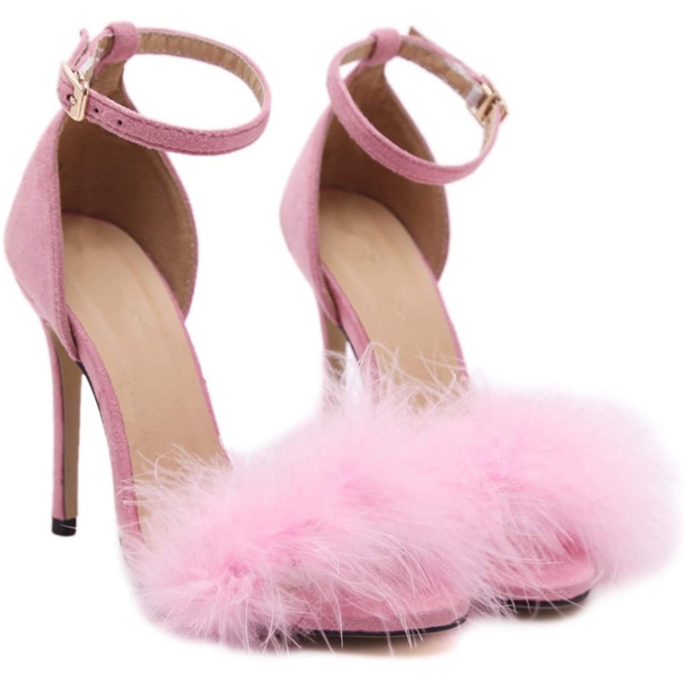Pink Fluffy Heels